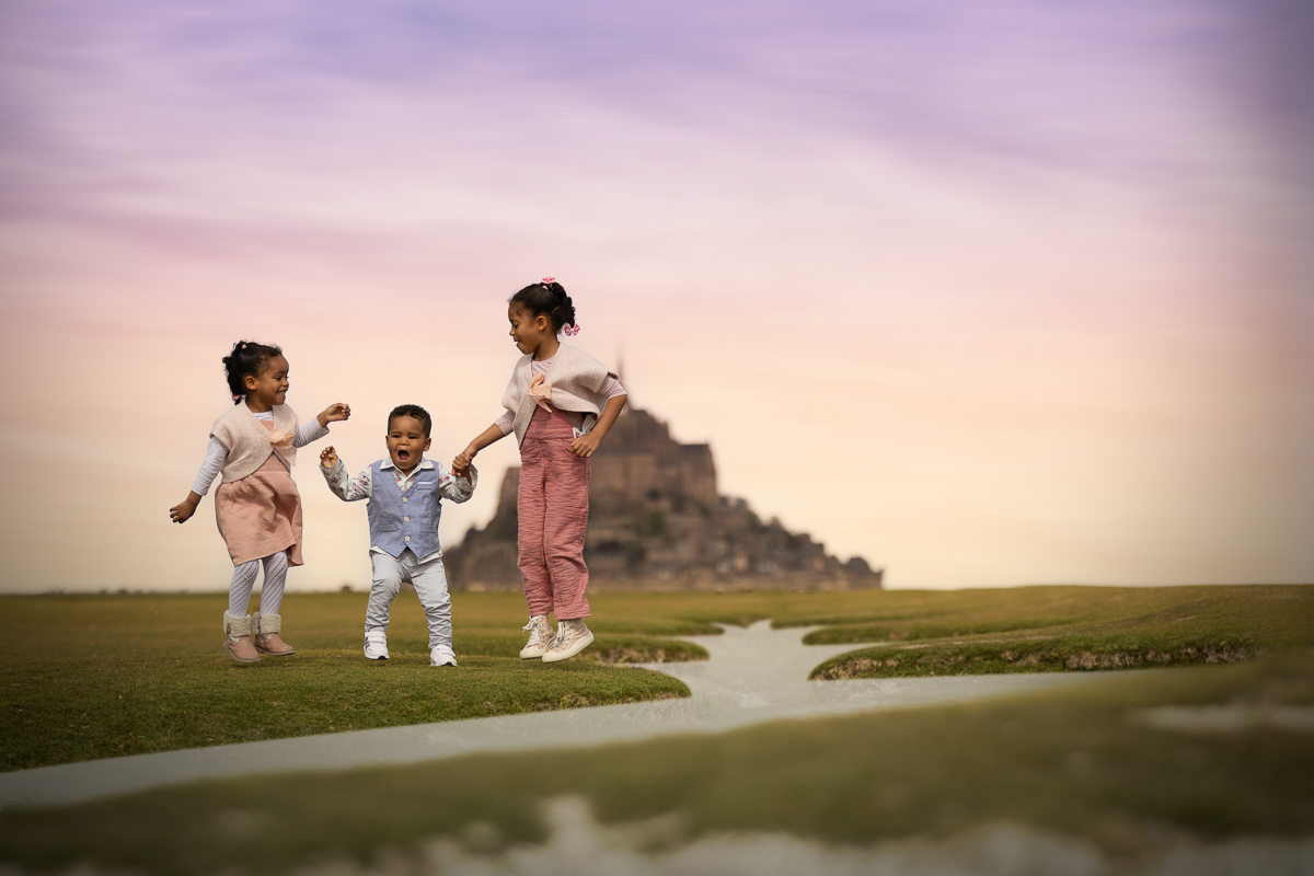 Seance photo famille mont saint michel enfants