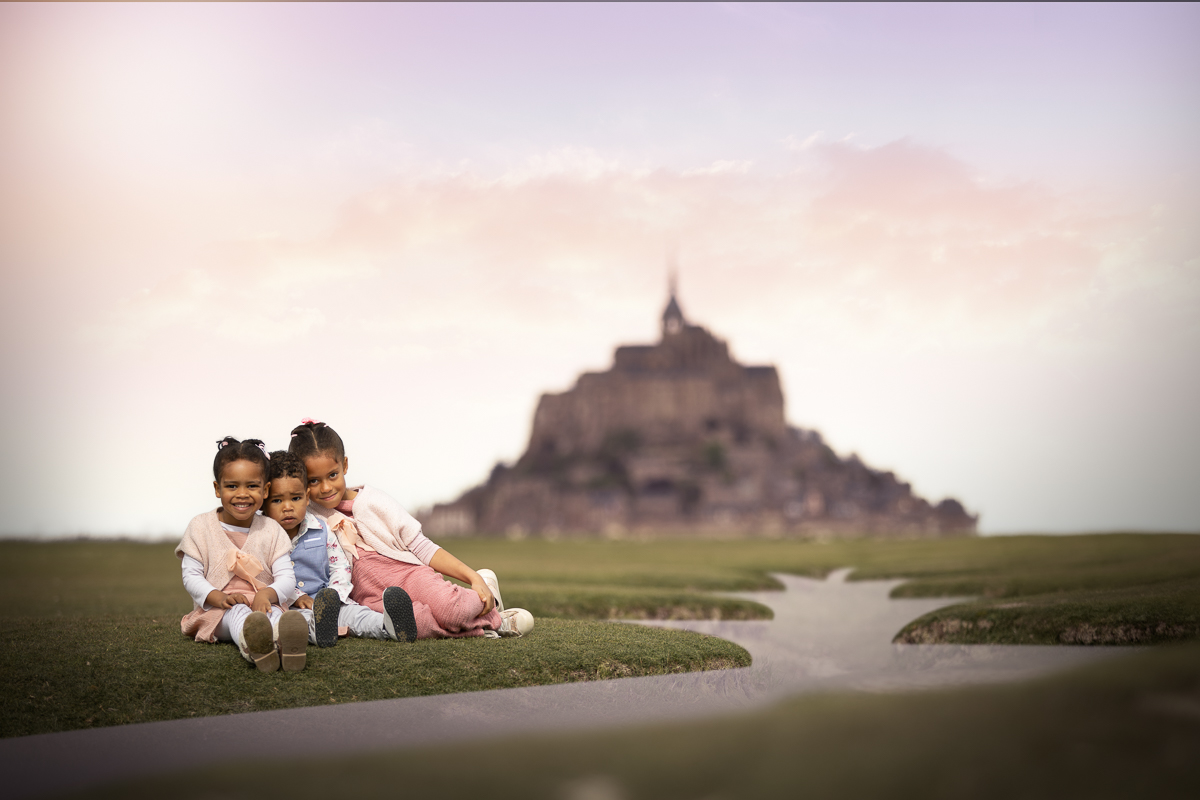 Seance photo famille mont saint michel enfants