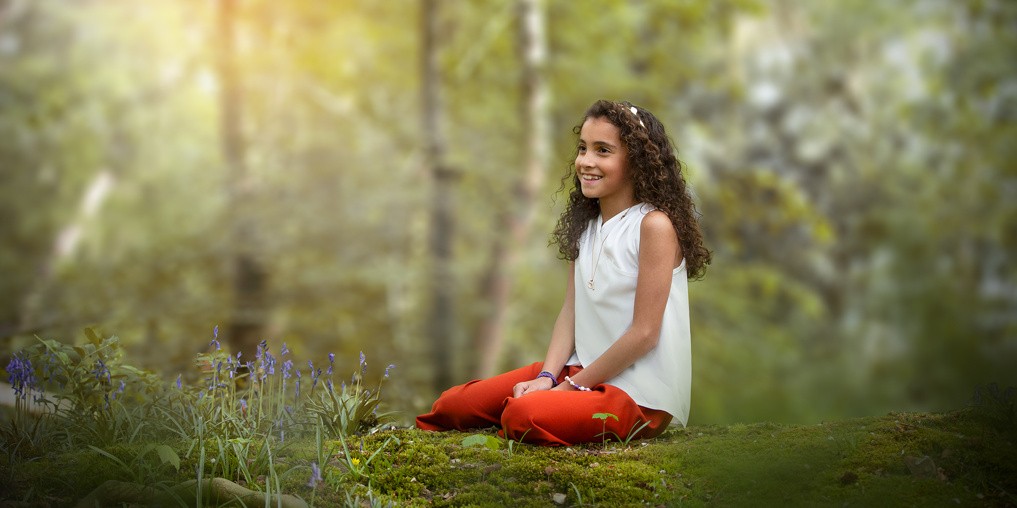 jeune fille en foret seance photo enfant