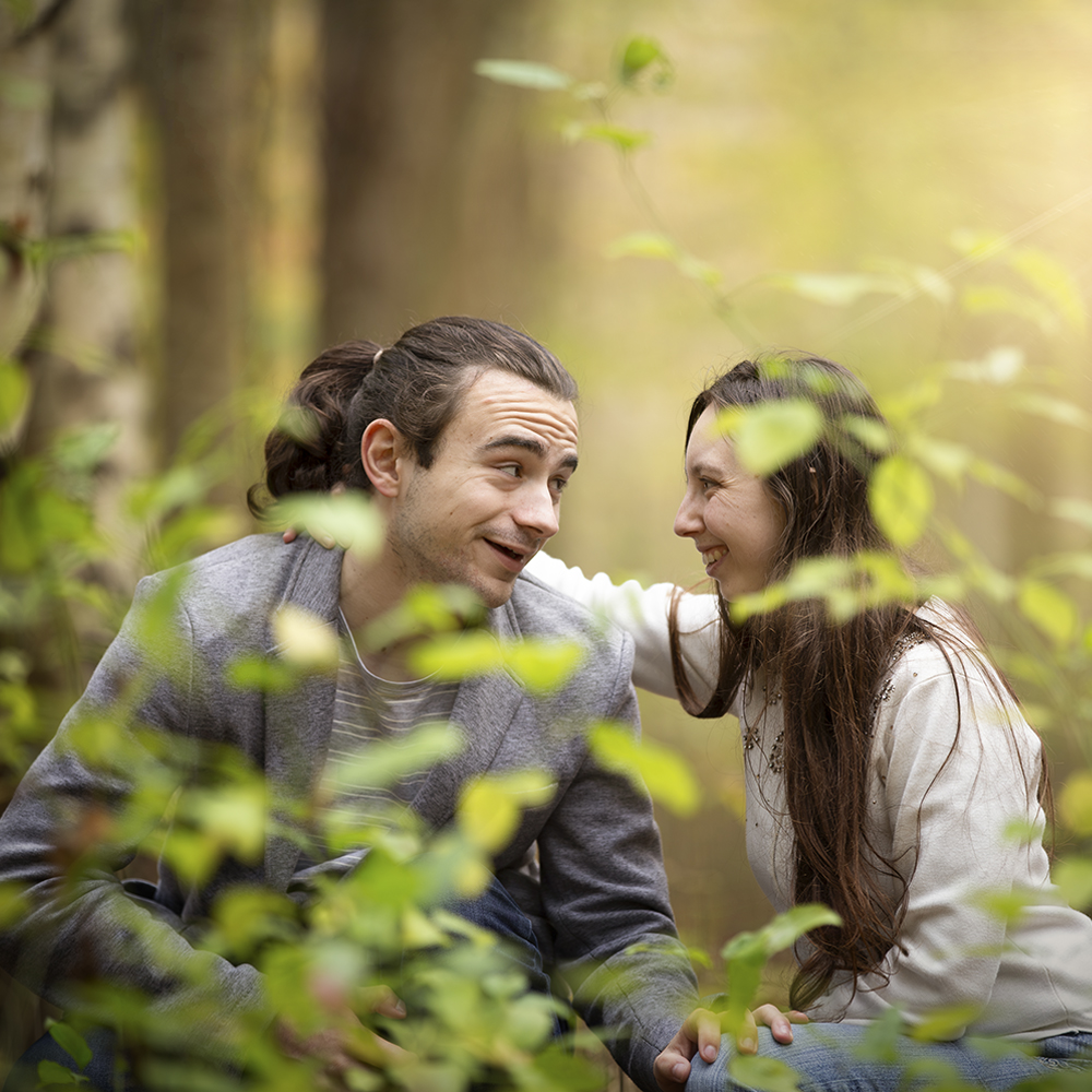 couple seance photo foret