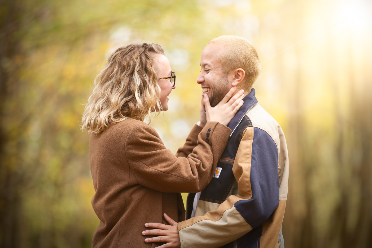 couple seance photo foret automne